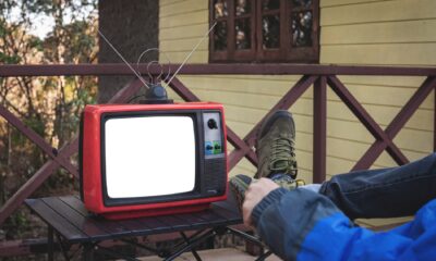 man watching tv