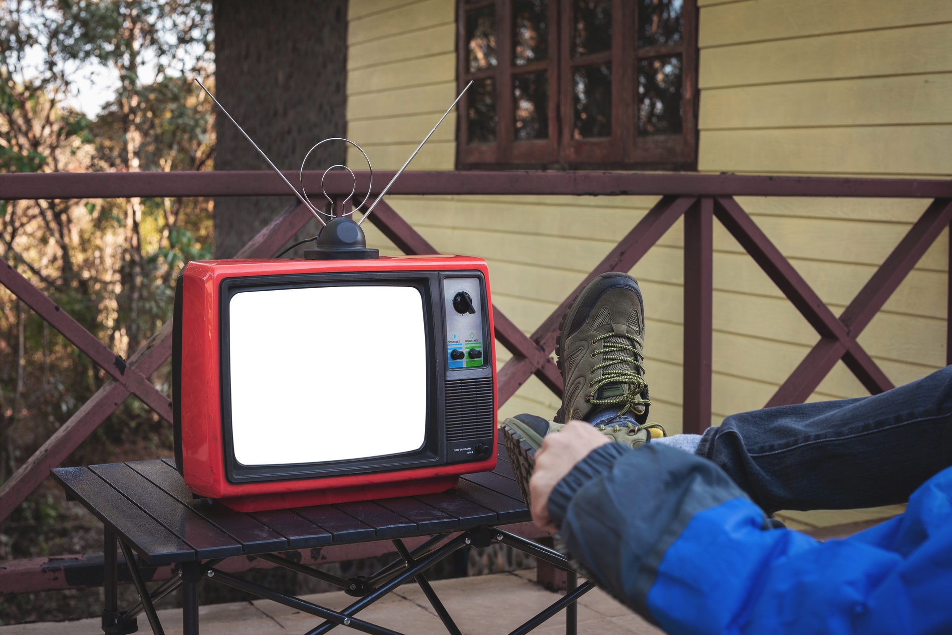 man watching tv