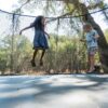 Kids on a trampoline