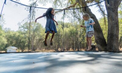 Kids on a trampoline